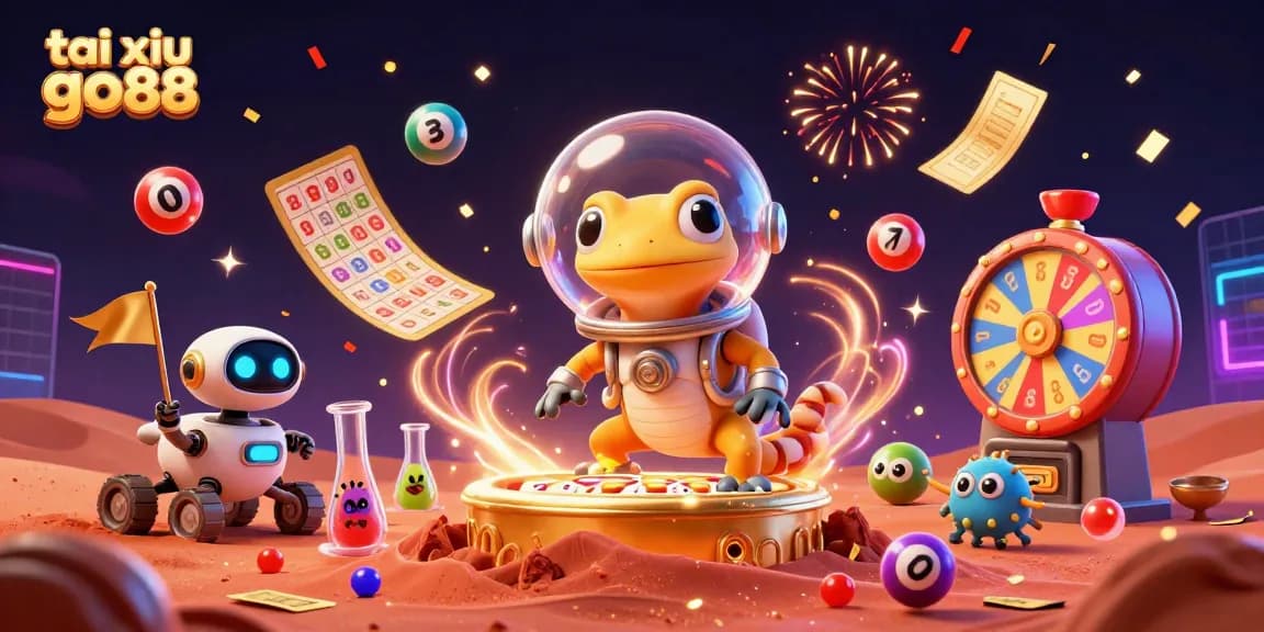 Experience the excitement of tai xiu go88 while discovering a vibrant alien casino scene filled with games.