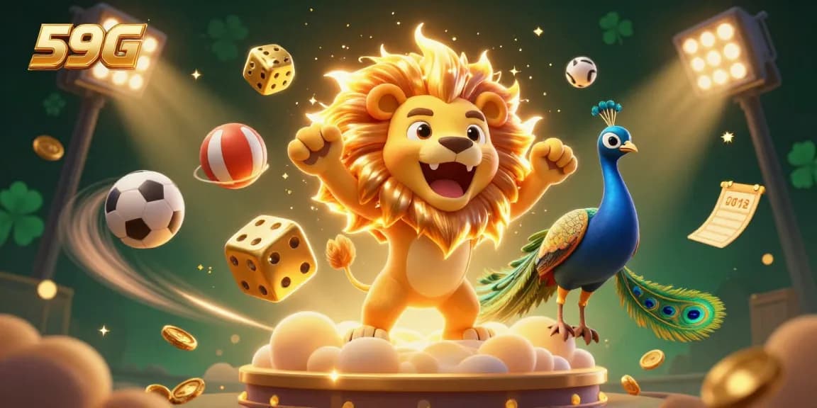 Experience the thrill of betting with 59G in a vibrant casino scene filled with action and excitement.