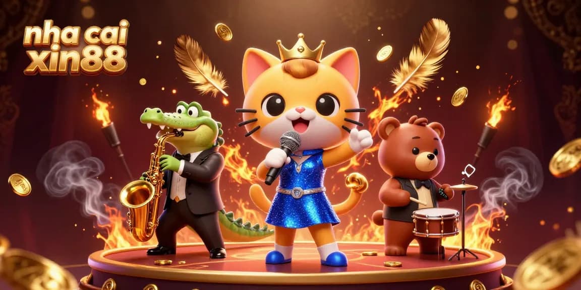 Experience vibrant gameplay at nha cai xin88 with entertaining characters in a lively casino scene.