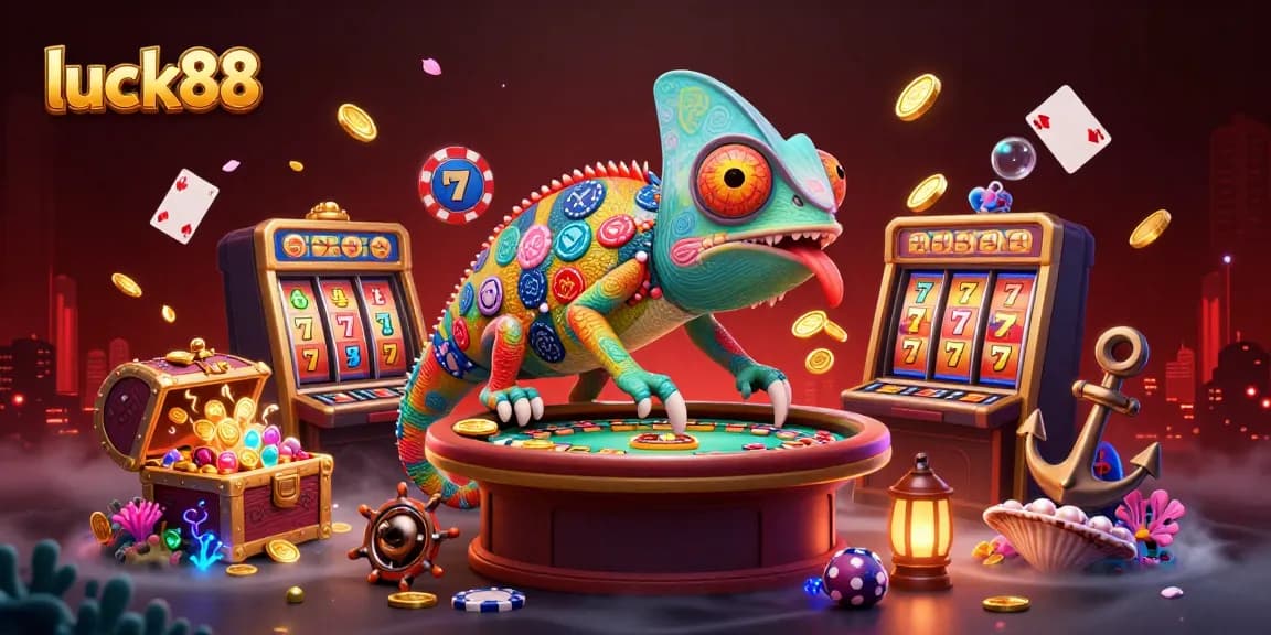 Spin the reels with luck88's casino treasures amid vibrant underwater scenes.