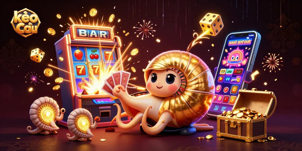Engage with kèo nhà cái in a vibrant casino scene featuring a 3D nautilus and money elements.