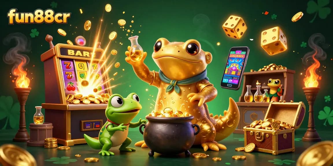 Experience exciting gameplay with fun88cr featuring a golden alchemist and jackpot elements.