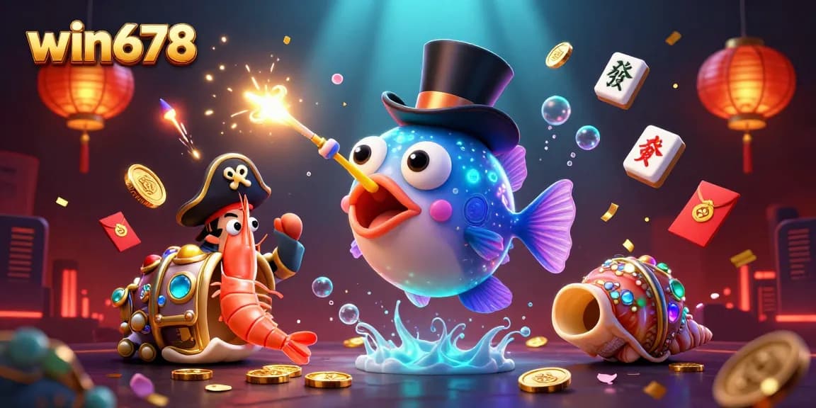 Experience win678's thrilling underwater casino adventure with vibrant characters and rich gambling elements.