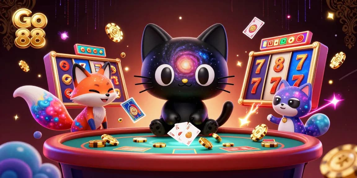 Engage with Go 88's vibrant cosmic casino experience filled with captivating slot game elements.