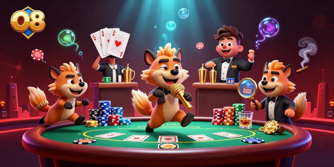 Experience the fun at O8's comedy casino with hyenas and exciting games.