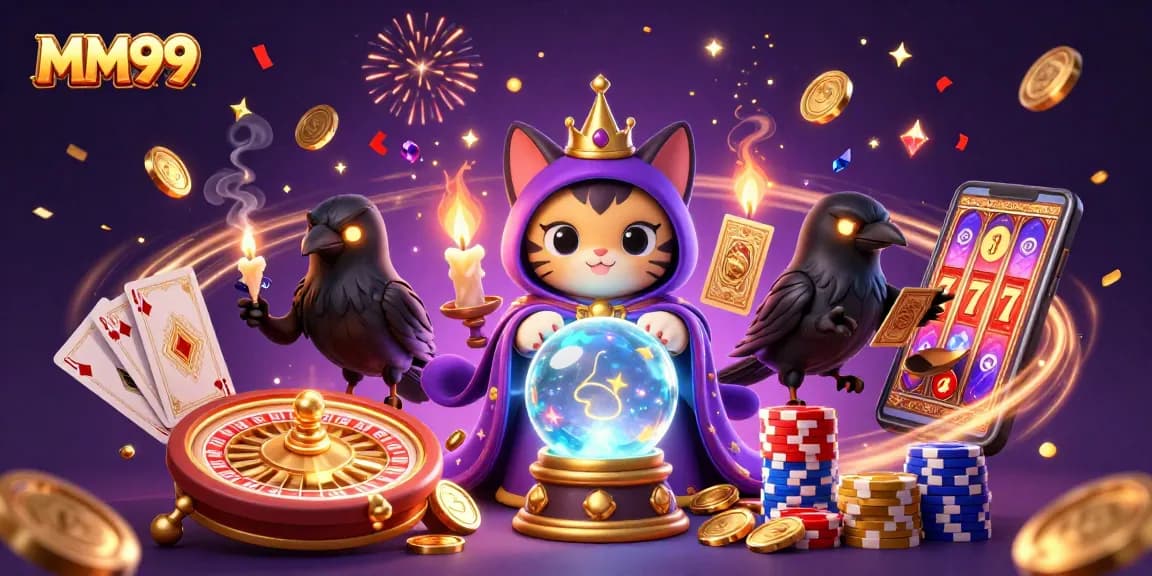 Experience thrilling wins at MM99 with dynamic casino elements, vibrant characters, and delightful surprises.