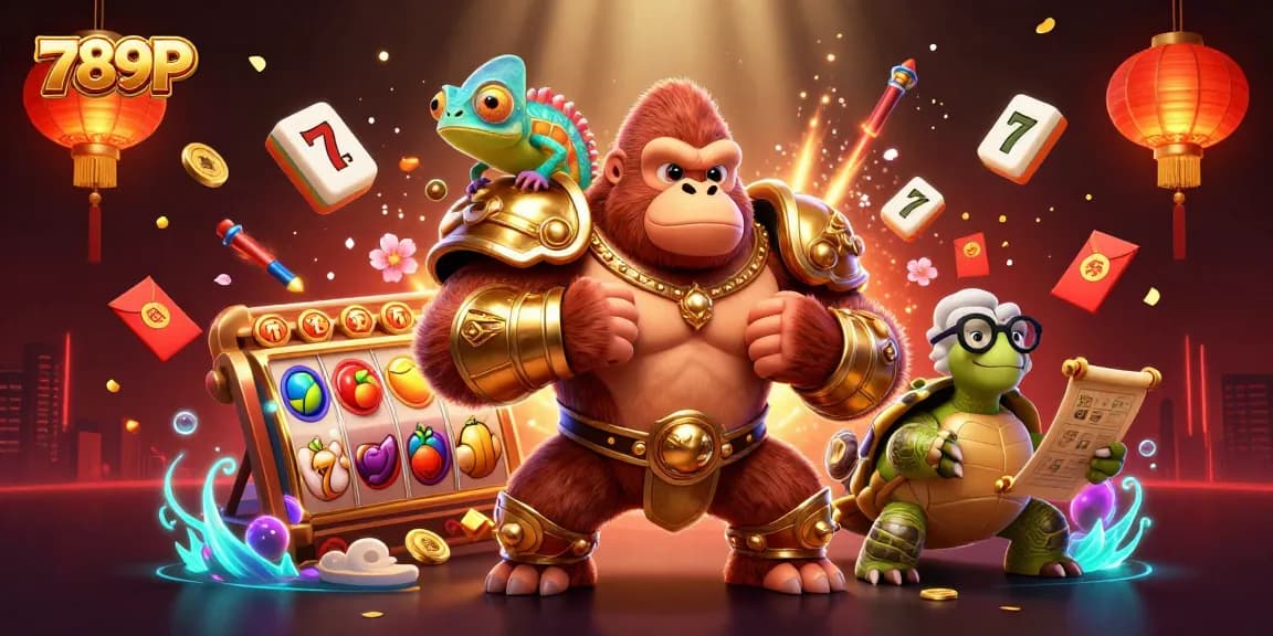 Engage in thrilling action at 789P with dynamic characters and vibrant casino elements.