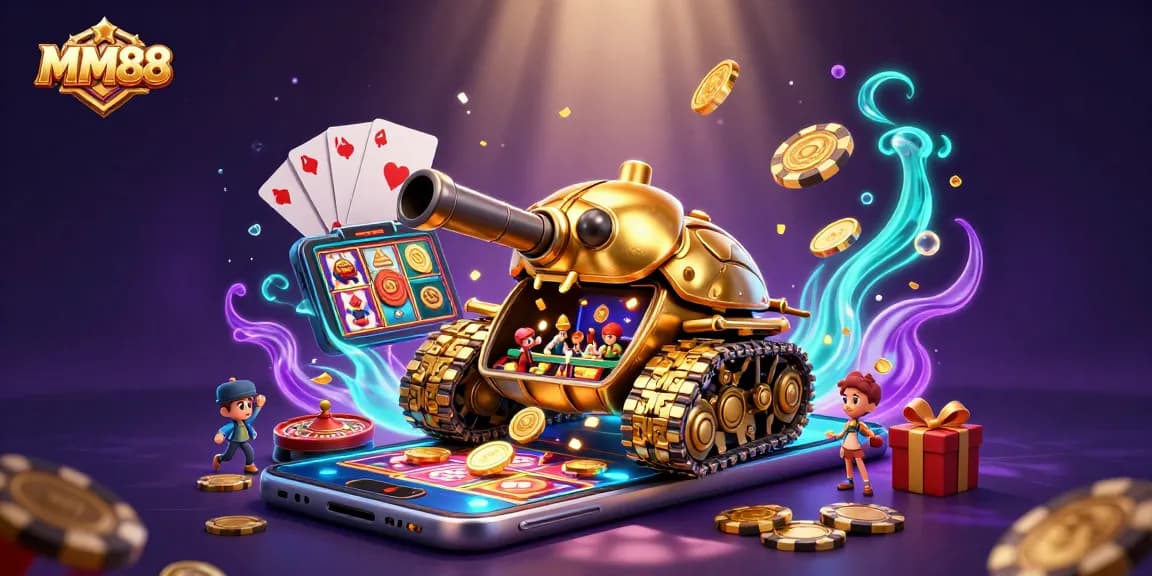 Experience MM88's exciting mini casino adventure with a golden beetle tank setup.