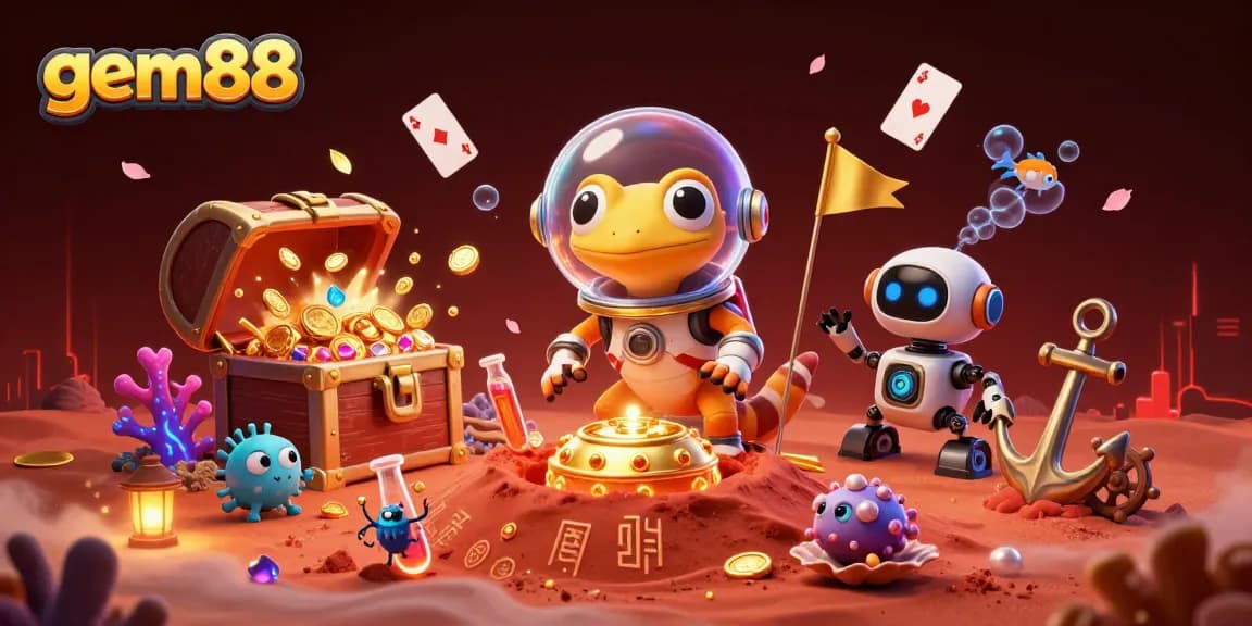 Experience the thrill of gem88 in a vibrant alien casino setting, featuring exciting golden treasures
