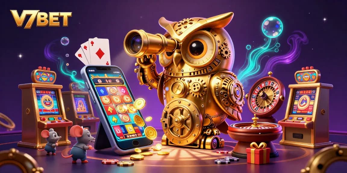 Spin to win with V7BET on a thrilling casino adventure featuring a golden owl!