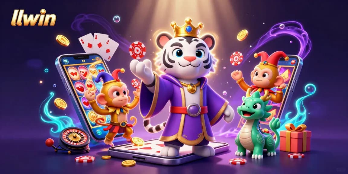Experience the thrill of winning with llwin in a vibrant casino scene featuring whimsical characters.