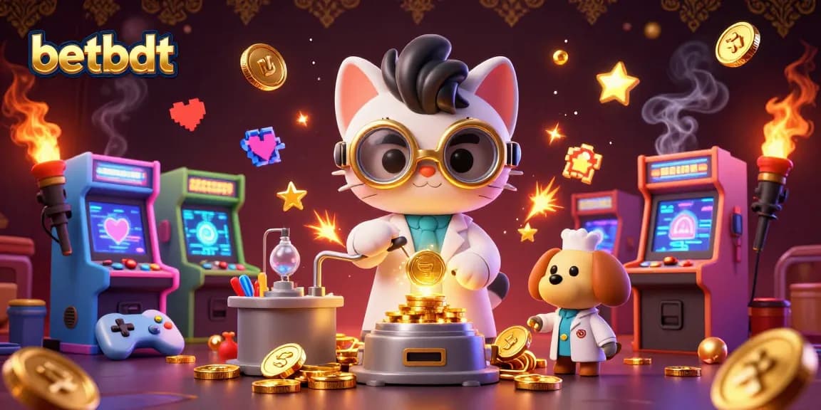 Join the fun at betbdt as the mad scientist cat and loyal dog create a winning casino experience!