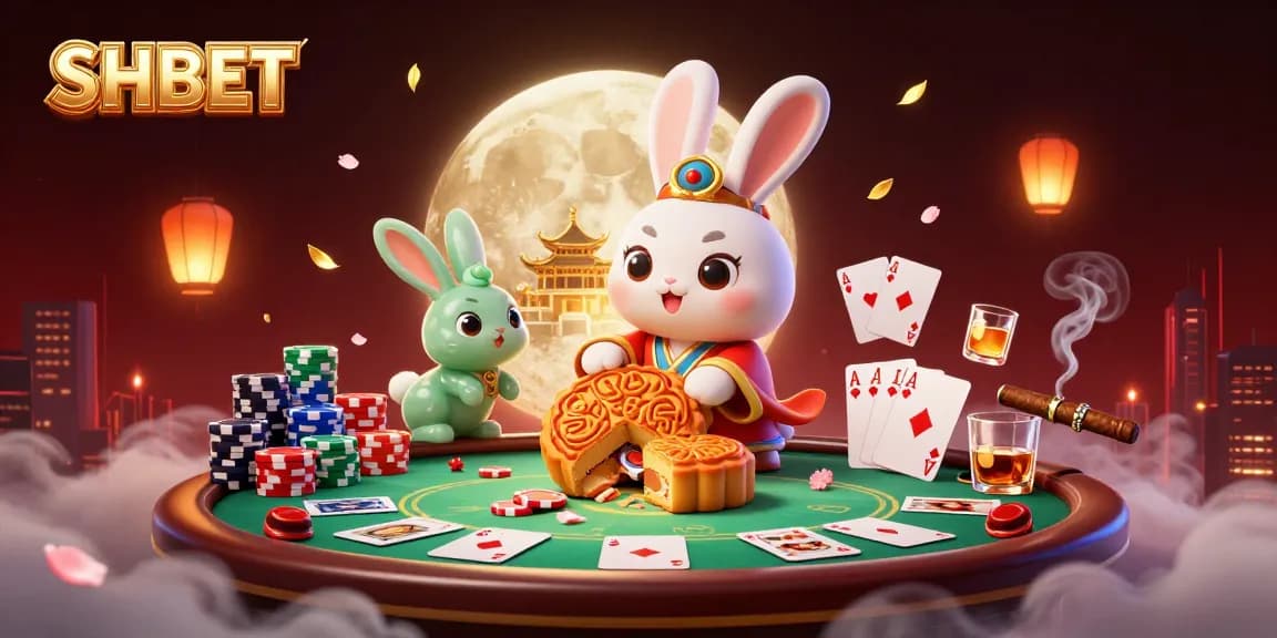 Experience thrilling action at SHBET with a vibrant casino scene featuring poker chips and lively characters.