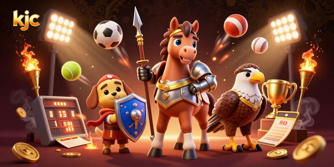 Engage in thrilling games at kjc, featuring a knight, puppy, and falcon with dynamic betting elements.