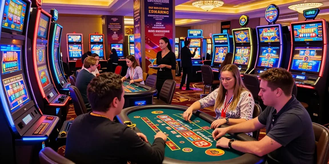 Best Credit Card Casinos at https://troyuk.co.uk with players enjoying games and vibrant casino atmosphere.