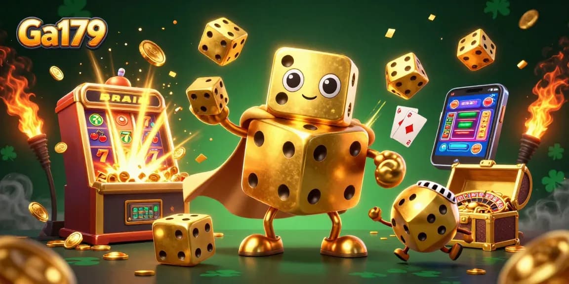 Place bets at Ga179 and experience thrilling gaming with golden dice and jackpot excitement.