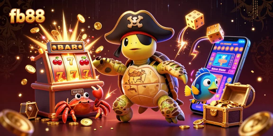 Experience exciting gameplay with fb88's vivid casino illustration, featuring dynamic characters and games.