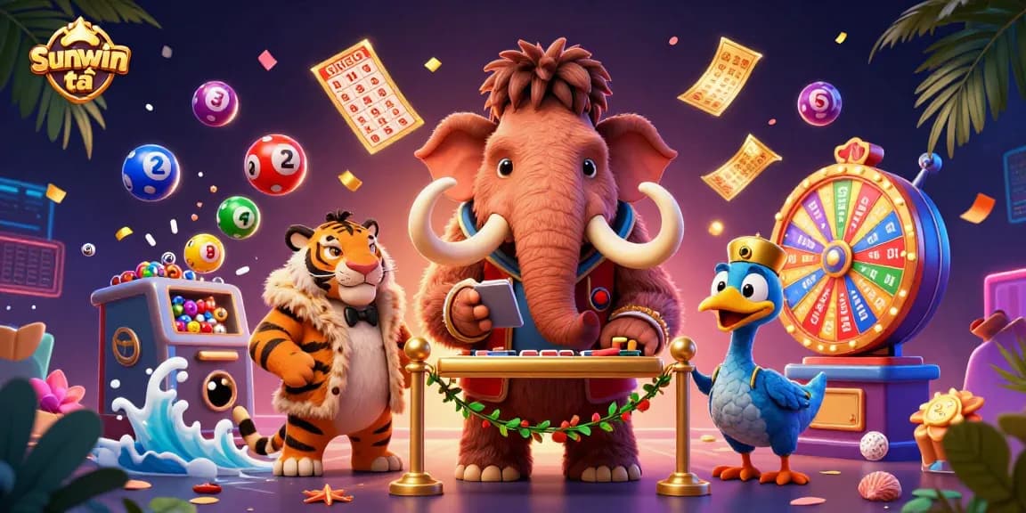 Engage in sunwin tải gaming with vibrant lottery and casino elements amidst rich 3D characters