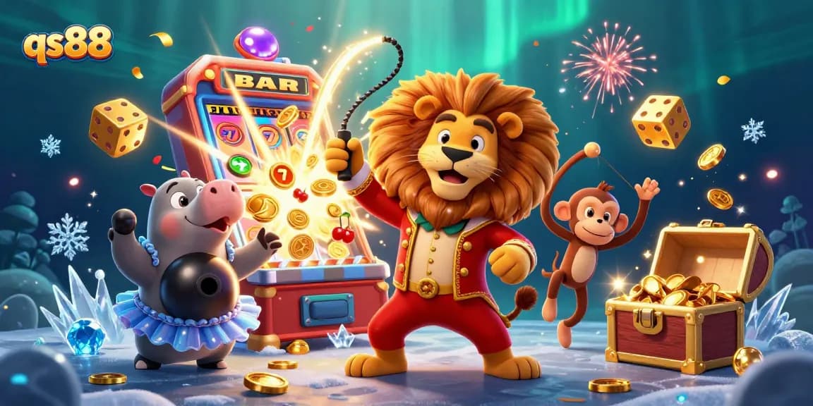 Spin to win with qs88's vibrant casino adventure featuring dynamic characters and jackpot action!