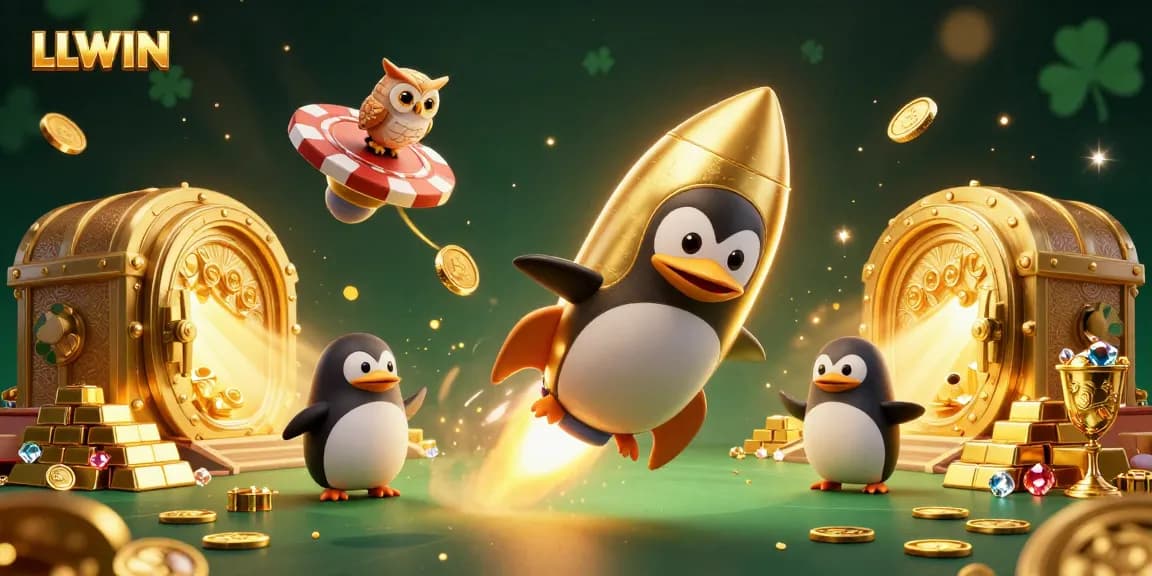 LLWIN invites players to explore a vibrant casino universe with golden treasures and dynamic gaming elements.