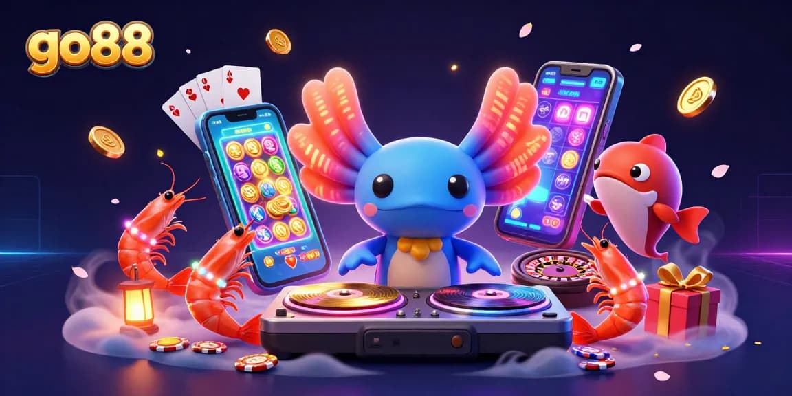 Join the go88 party with vibrant 3D casino characters celebrating jackpots and gaming excitement.