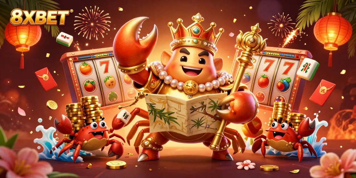 8XBET invites players to explore a treasure-filled casino environment brimming with excitement.