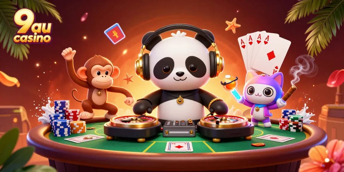 Experience thrilling gameplay at 9au casino with vibrant dancing characters and poker action.