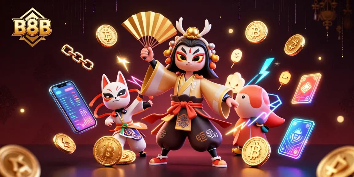 Experience the exciting thrill of B8B gambling with captivating characters and digital elements.