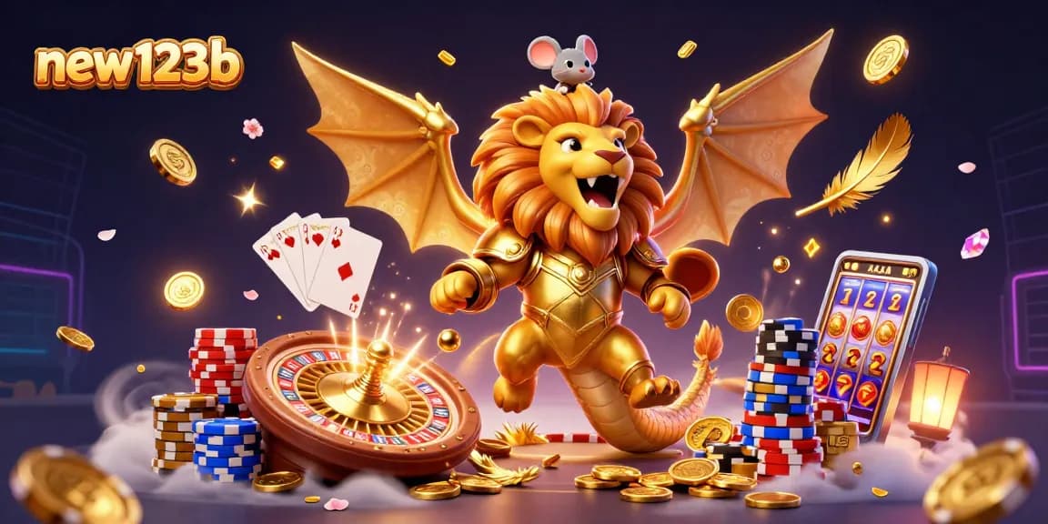 Experience exciting games at new123b, featuring vibrant 3D casino characters and dynamic gameplay elements.
