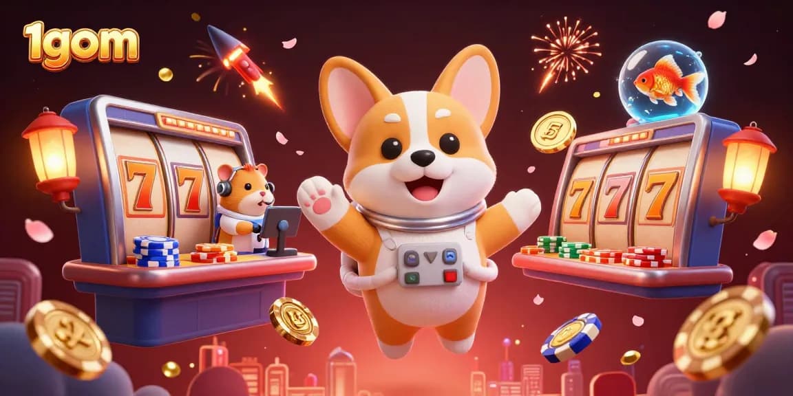 Experience the excitement of 1gom's space casino with vibrant visuals and gaming elements.
