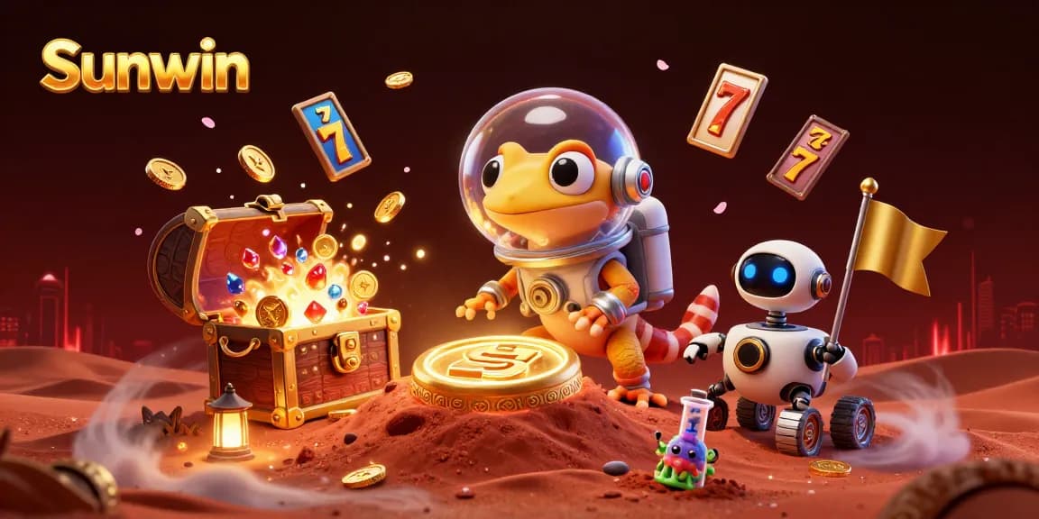 Experience the excitement of Sunwin with a cartoon casino adventure featuring alien characters and vibrant gambling elements.