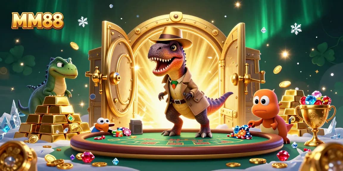 Experience excitement at MM88 with a velociraptor playing cards while a pickpocket sneaks chips.