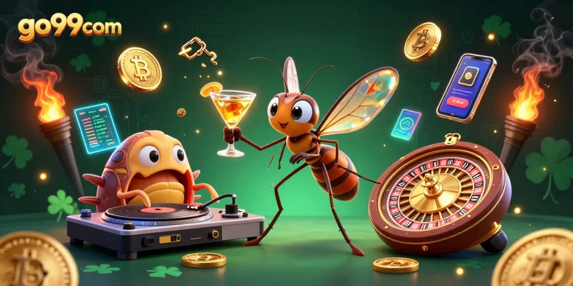 Engage in thrilling gameplay with go99com's dynamic casino experience featuring vibrant crypto elements.