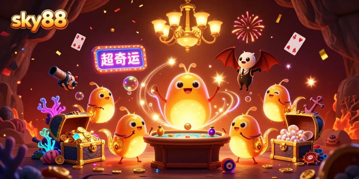 Enhance your gaming experience at sky88 with this vibrant 3D illustration of a cave casino adventure.