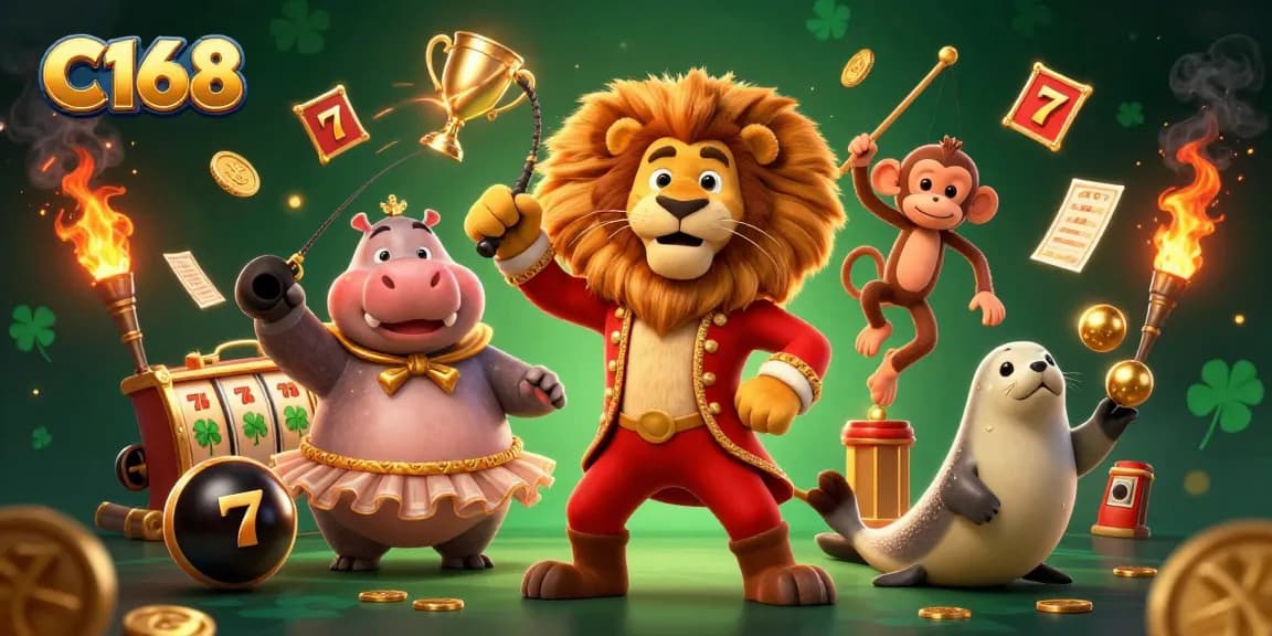 C168 creates excitement with immersive casino elements, showcasing vibrant characters and dynamic jackpots.