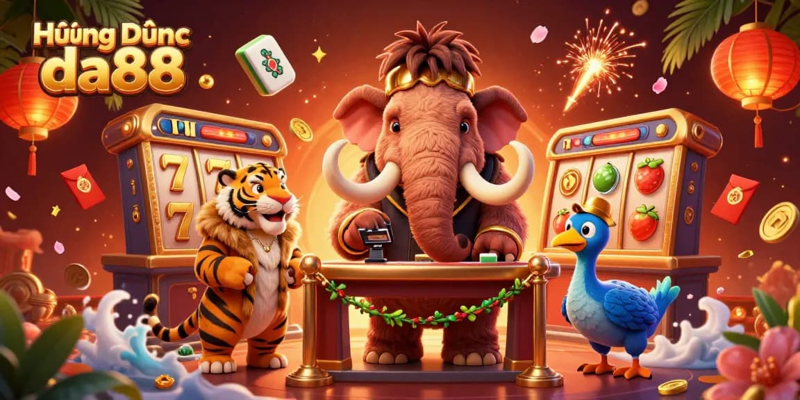 Experience Hướng Dẫn da88 with a vibrant casino scene featuring iconic bouncer characters and engaging elements.