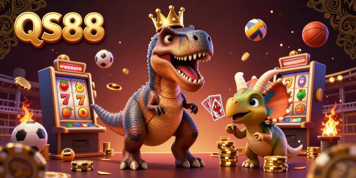 Engage with the thrilling QS88 online casino experience featuring vibrant characters and exciting game elements.