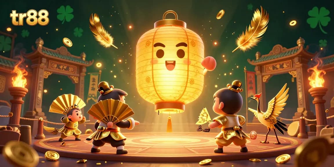 Experience thrilling entertainment at tr88's dynamic night market casino filled with vibrant characters and lucky symbols.