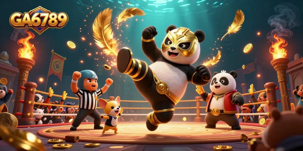 Experience the thrill of cockfighting with GA6789 in a vibrant, action-packed scene with exciting characters.