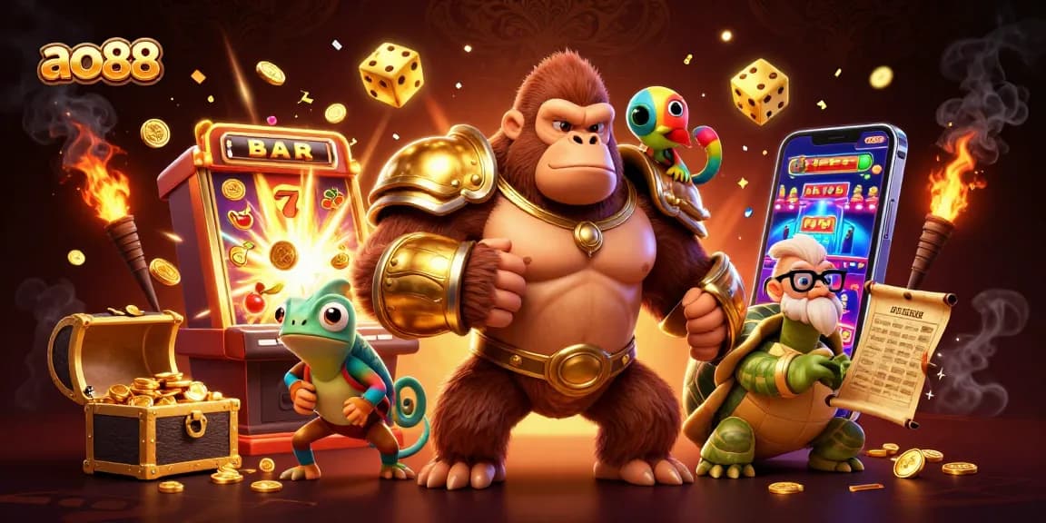 Experience exciting gameplay at AO88 with dynamic characters and vibrant casino elements.