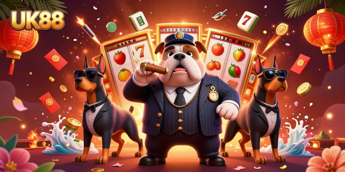 Engage with UK88’s lively animated casino scene featuring slot machines and lively characters.