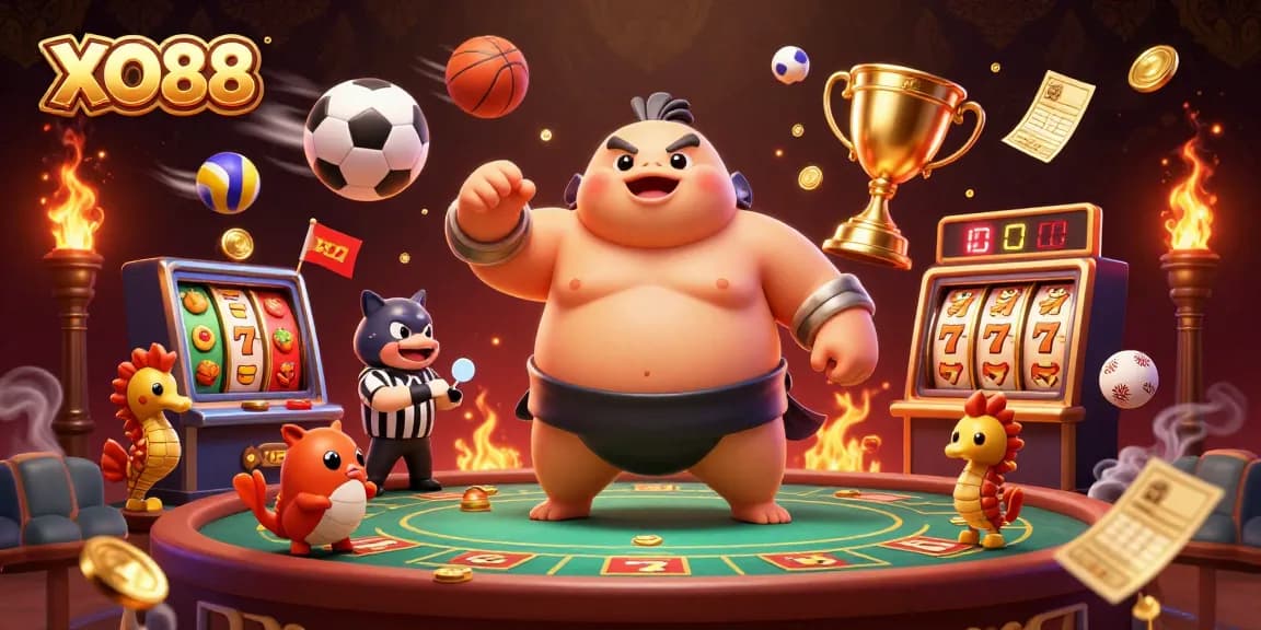 Engage in thrilling action with XO88 as a giant fugu faces off in an underwater gambling arena.