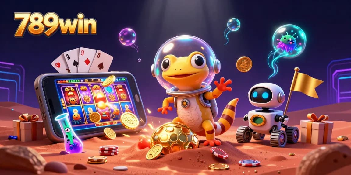 Experience the thrilling adventure of 789win as a Martian gecko uncovers a hidden casino among golden rewards.