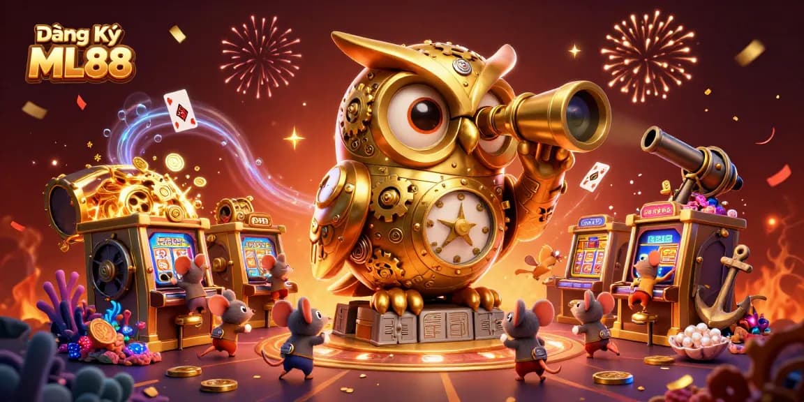 Experience the thrill of Đăng Ký ML88 with a captivating 3D casino scene filled with gold coins and excitement.