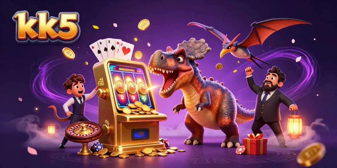kk5 attracts excitement as a dinosaur heads for a jackpot at a casino!