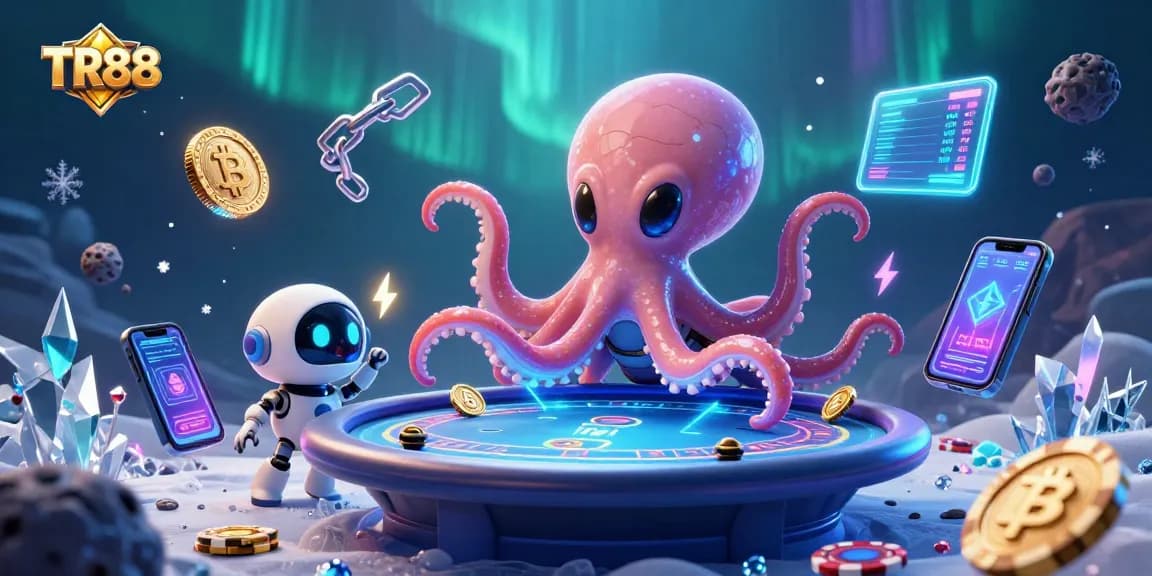 Experience thrilling poker action at TR88 with a vibrant, dynamic alien scene.