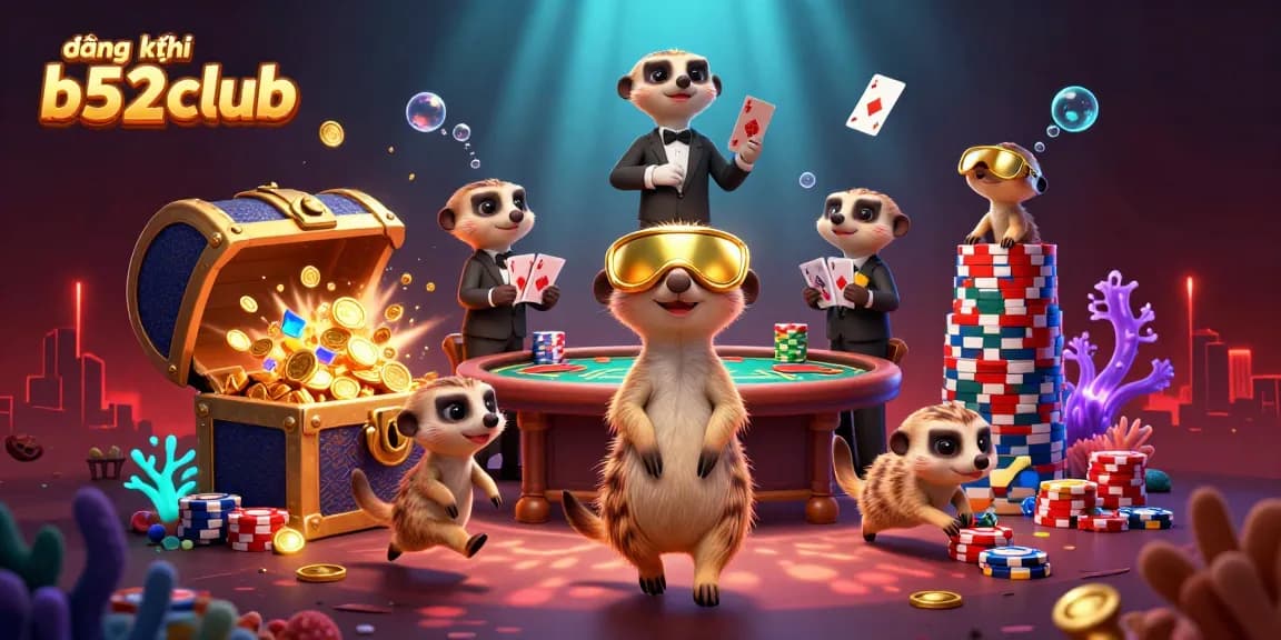Engage in đăng ký b52club to join an action-packed casino adventure with meerkat dealers.