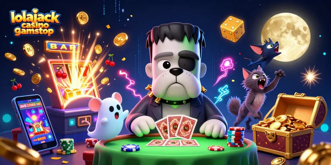 Experience thrilling games at lolajack casino gamstop with an exciting atmosphere featuring animated characters and dazzling casino elements.