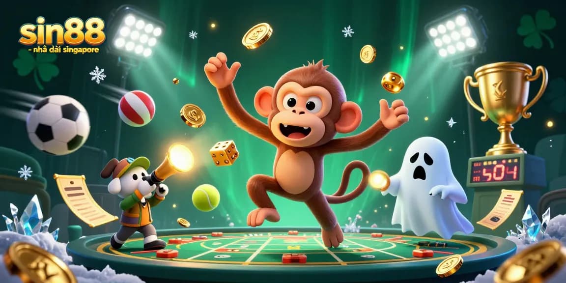 Experience thrilling gaming action at sin88 - nhà cái singapore with fun elements in a vibrant casino scene.