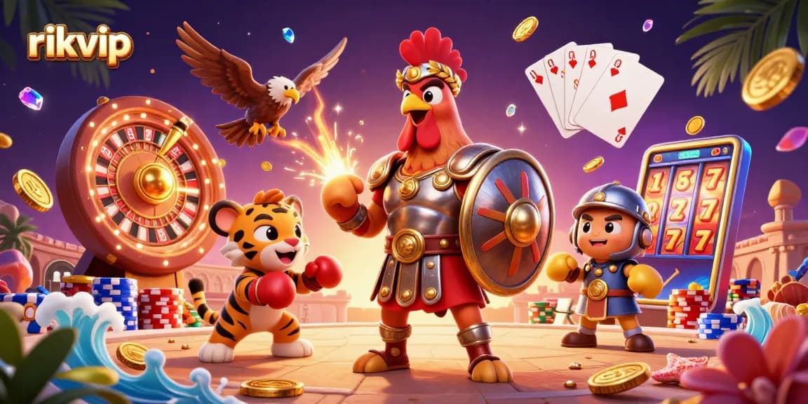 Engage with the thrilling rikvip casino experience featuring a gladiator rooster and dynamic gameplay elements.